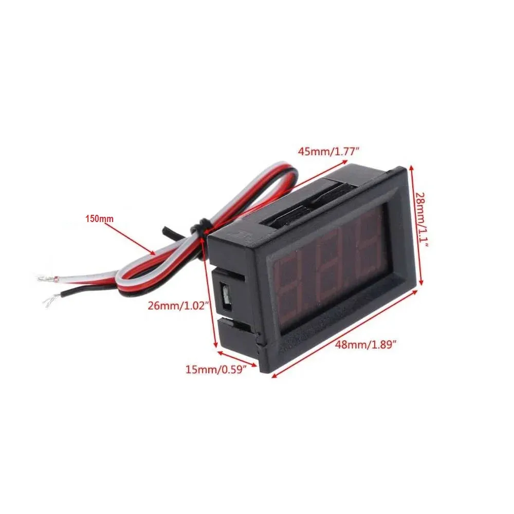 0.56 Inch 0-100V Three Wire LED Display Digital DC Volt-Meter-Red