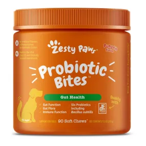10% OFF: Zesty Paws Probiotic Bites Pumpkin Flavor Dog Supplement Chews 90ct