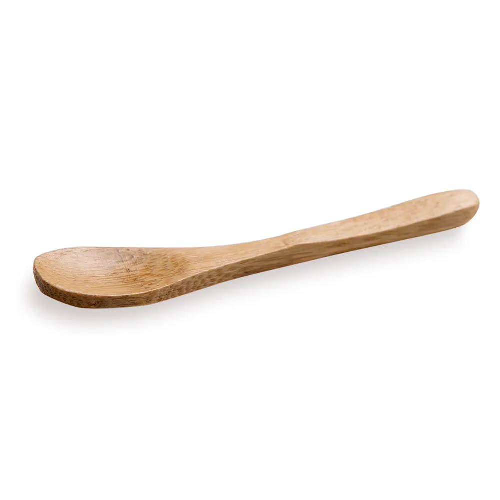 100 2 oz Square Natural Bamboo Mini Kova Cups and 100 Natural Bamboo 3.5" Mini Spoons