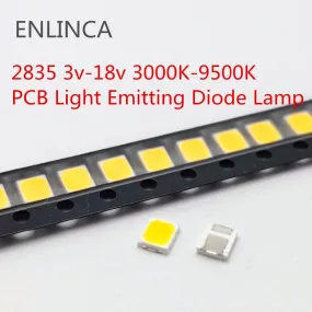 100pcs SMD LED 2835 Chips 1W 3V 6V 9V 18V beads light White warm 0.5W 1W 130LM Surface Mount PCB Light Emitting Diode Lamp