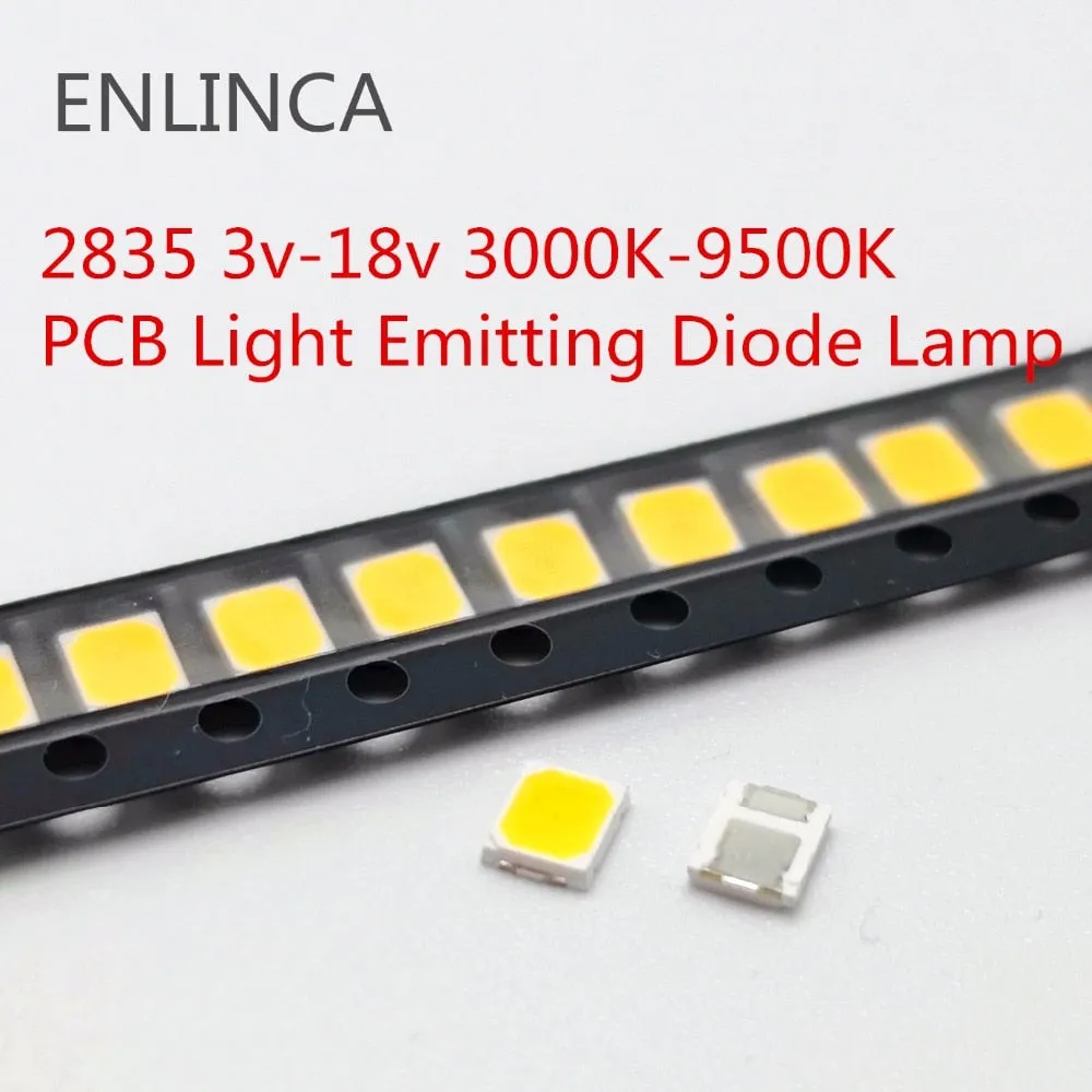 100pcs SMD LED 2835 Chips 1W 3V 6V 9V 18V beads light White warm 0.5W 1W 130LM Surface Mount PCB Light Emitting Diode Lamp