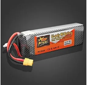 11.1V 5500mAh 3S 35C Lipo Battery with XT60 Plug (Brand ZOP Power).