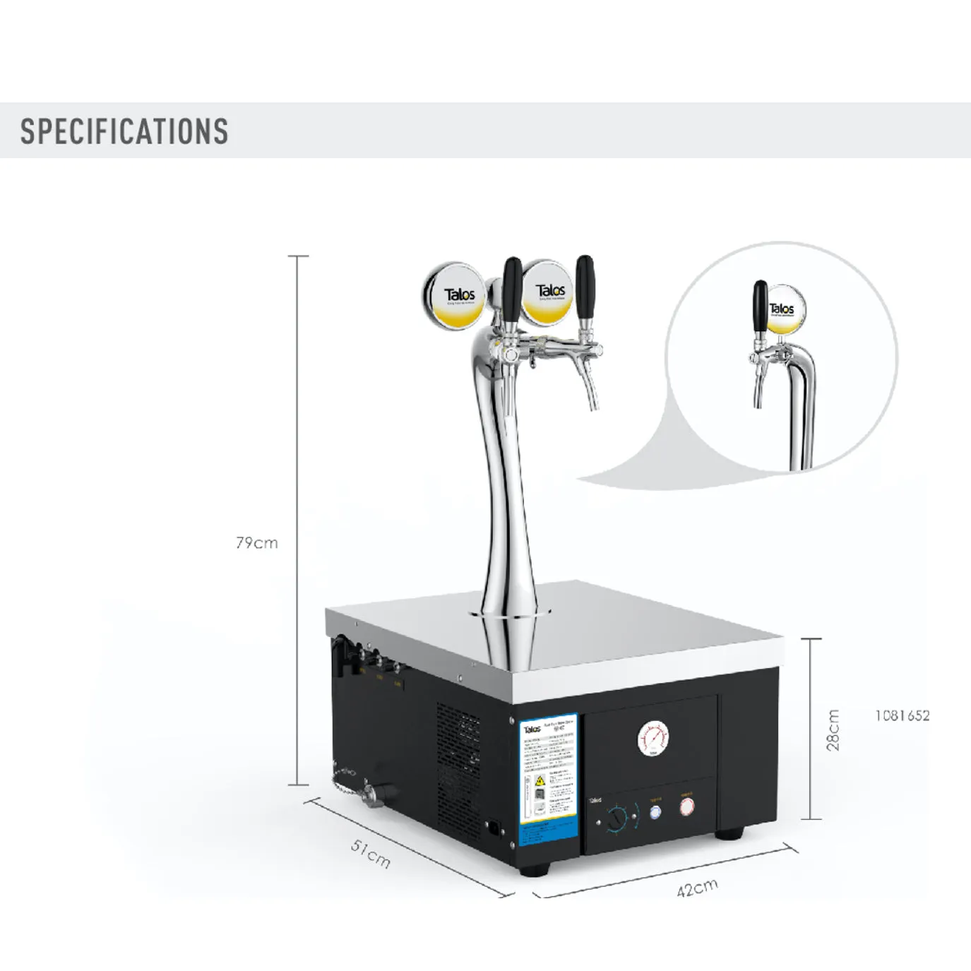 2 tap Tower Beer Chiller and Dispenser- Talos