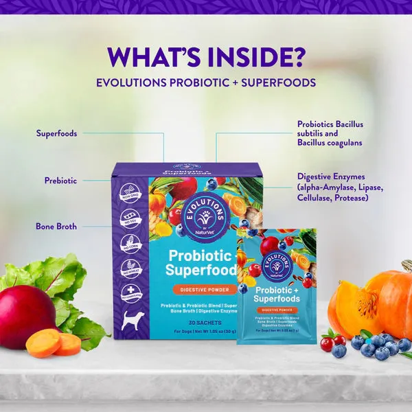 20% OFF: NaturVet Evolutions Probiotic   Superfoods (Digestive Powder) Sachets For Dogs