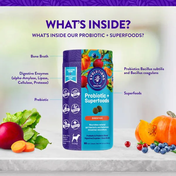 20% OFF: NaturVet Evolutions Probiotic   Superfoods (Digestive) Soft Chews For Dogs