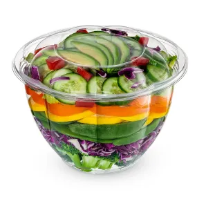 48 oz. Plastic Salad Bowls To Go With Airtight Lids