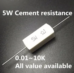 5pcs 5W 39 47 51 56 75 82 100 120 150 ohm 39R 47R 51R 56R 75R 82R 100R 120R 150R Ceramic Cement Power Resistance Resistor 5%
