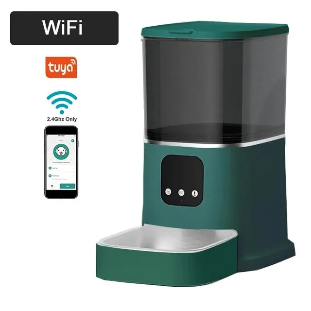 6L Automatic Cat Feeder - Timing with Camera Video Smart Pet Feeder for Cat Dogs Intelligent Dry Food Dispenser Voice Recorde Bowl