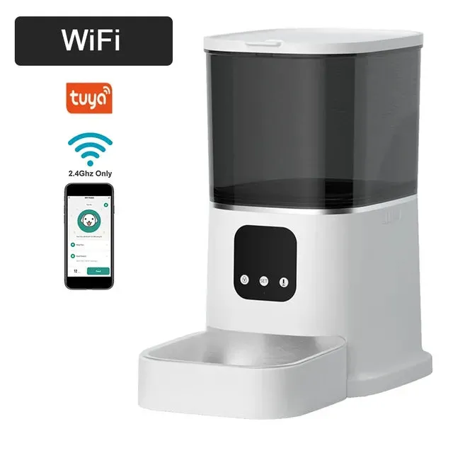 6L Automatic Cat Feeder - Timing with Camera Video Smart Pet Feeder for Cat Dogs Intelligent Dry Food Dispenser Voice Recorde Bowl