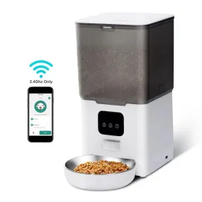 6L Cat Timing Feeder - Tuya APP Smart Cat Feeder Pet Dog Food Automatic Dispenser Suitable for Small Cats and Dogs Remote Feeding