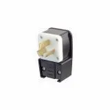 9450P Leviton 50 Amp, 125/250 Volt, NEMA 10-50P, 3P, 3W, Plug, Straight Blade, Industrial Grade, Non-Grounding, Angle - Black