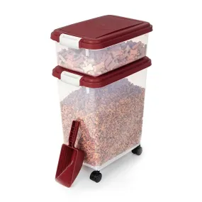 Biobubble Pet Food Bins And Scoop Light Red 16.5" X 10.8" X 25.1"