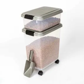 Biobubble Pet Food Bins And Scoop Silver 16.5" X 10.8" X 25.1"