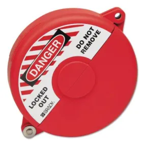 Brady® Gate Valve Lockouts, 2 1/2 in - 5 in Handle Size, Red, 65561