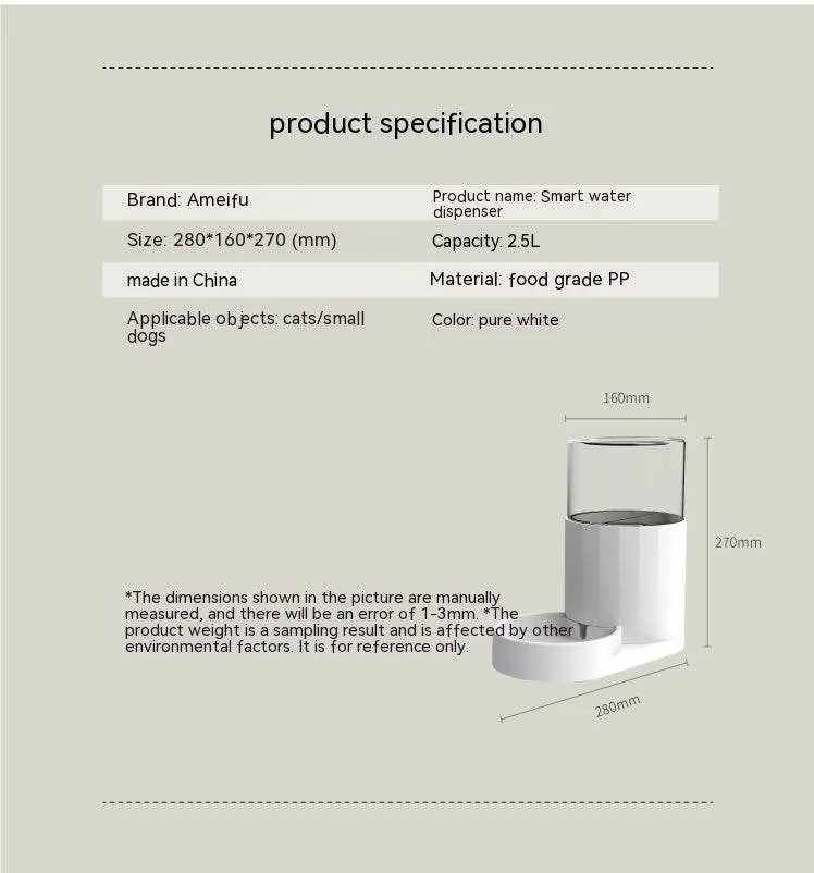 Cat Water Fountain Automatic Pet Feeder