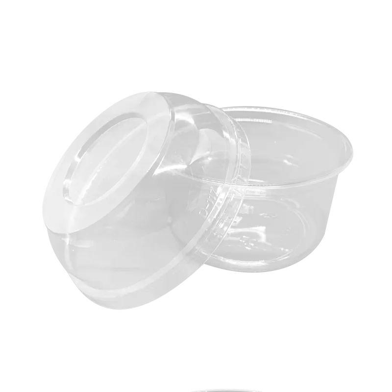 CCF 8-32OZ (D117MM) PET Plastic Dome Lid With No Hole For PET Deli Container