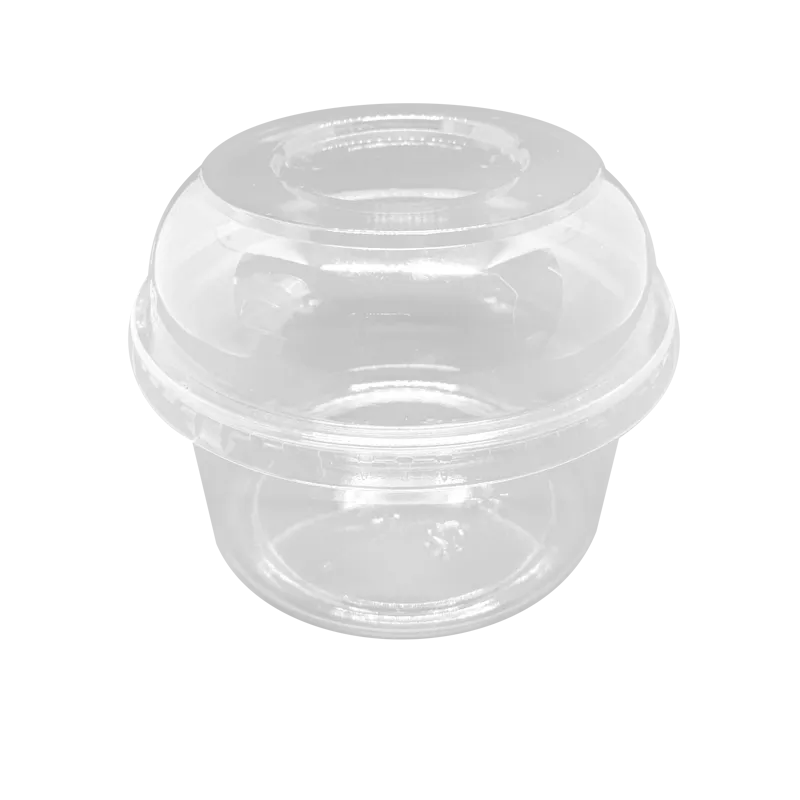 CCF 8-32OZ (D117MM) PET Plastic Dome Lid With No Hole For PET Deli Container