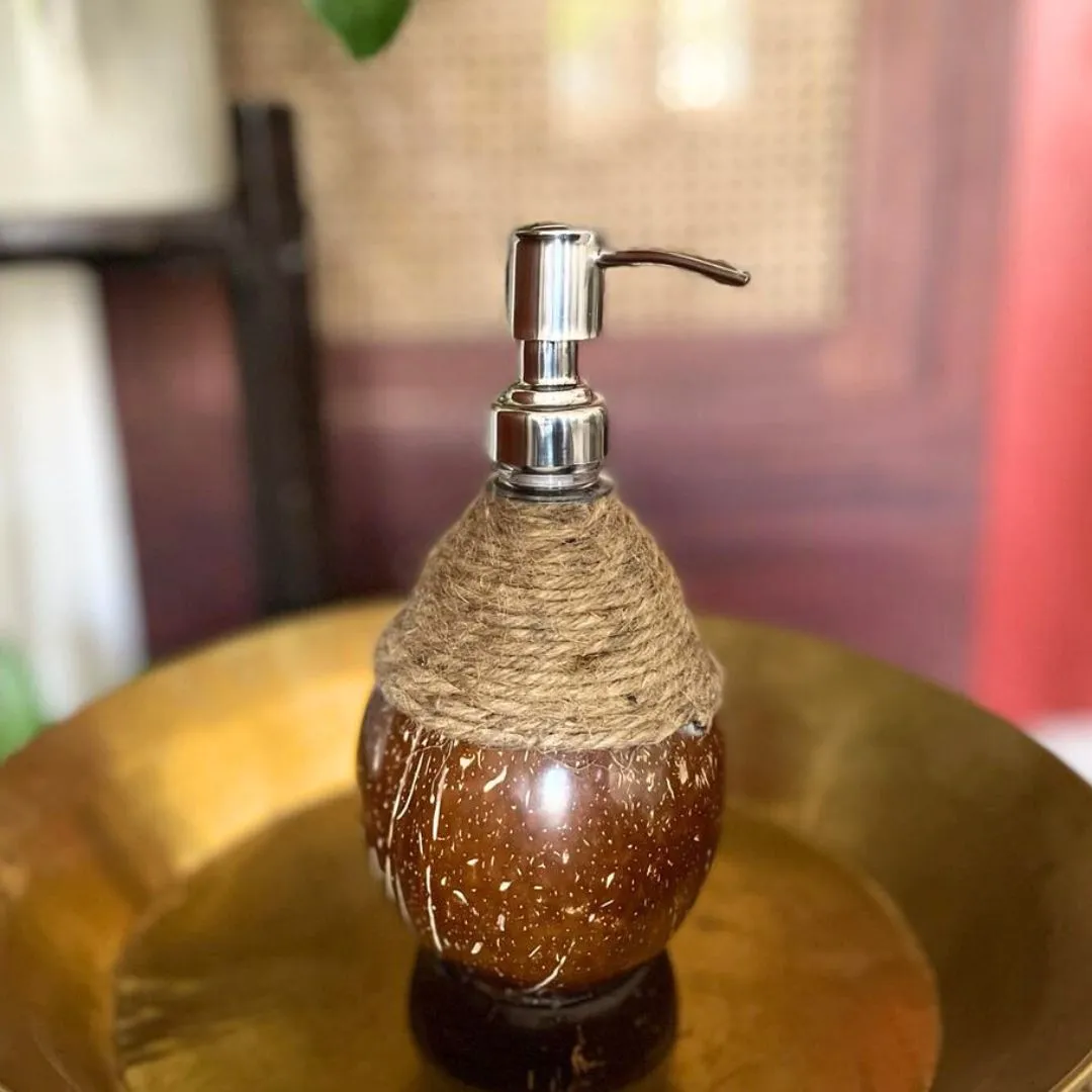 Coconut Shell Coir Pumb Soap Dispensers (Set of 1)