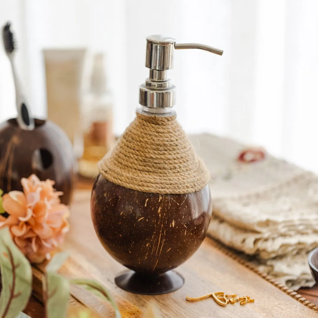 Coconut Shell Coir Pumb Soap Dispensers (Set of 1)