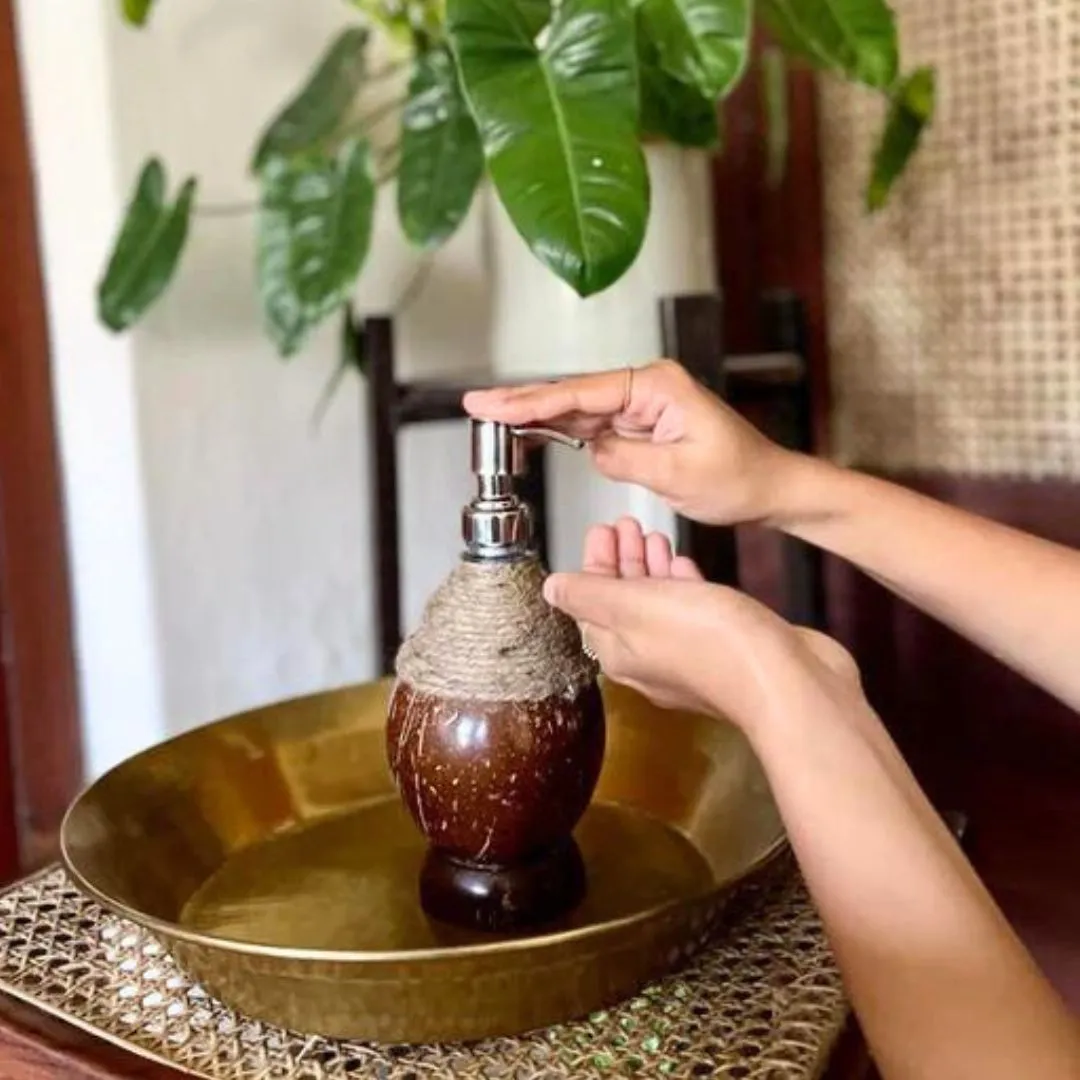 Coconut Shell Coir Pumb Soap Dispensers (Set of 1)