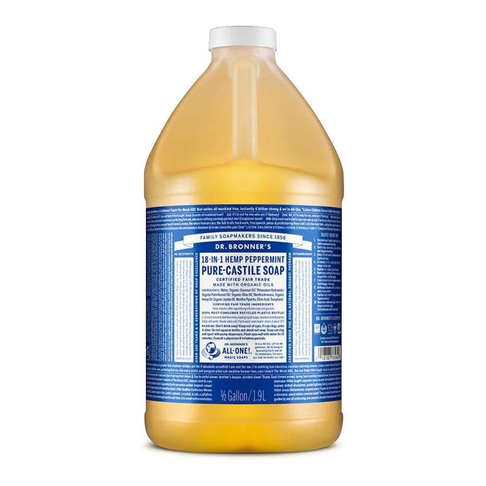 Dr. Bronner's Pure Castille Liquid Soap Peppermint 64 Ounces