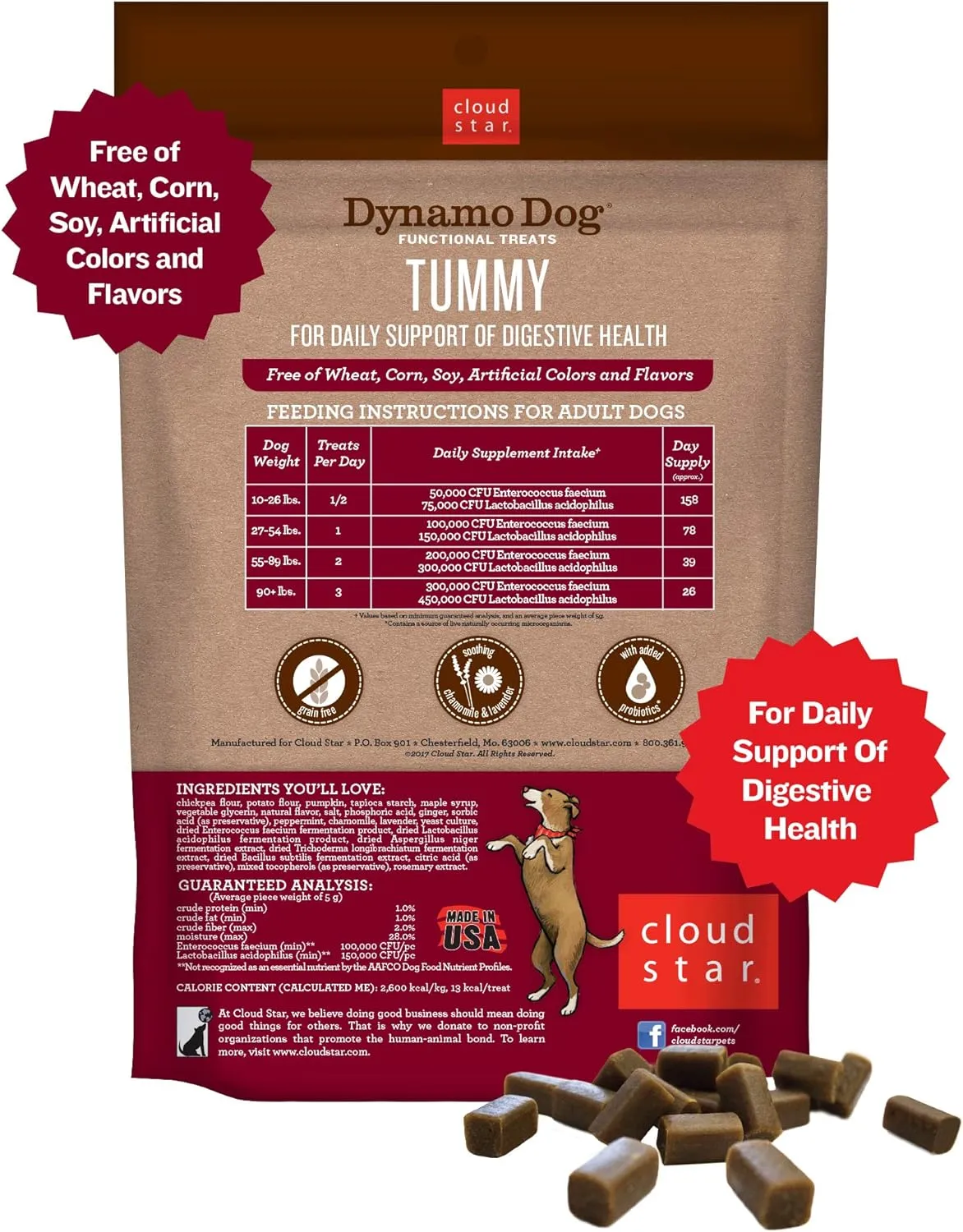 Dynamo Dog Tummy Functional Soft Chews Dog Treats (Pumpkin & Ginger) - 14oz