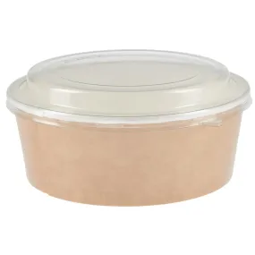 FA374 Colpac Recyclable Kraft Salad Pots With Lid Large 1300ml / 45oz (Pack of 150)
