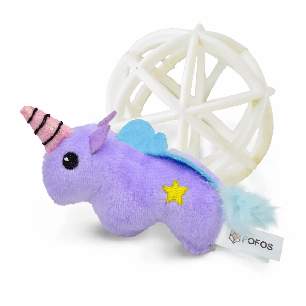 Fofos Unicorn in a Cage Toy for Cats (Purple)