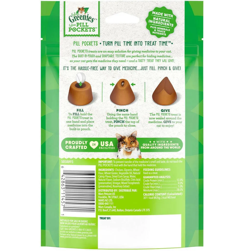 Greenies Feline Pill Pockets Catnip Flavor, 1.6-oz