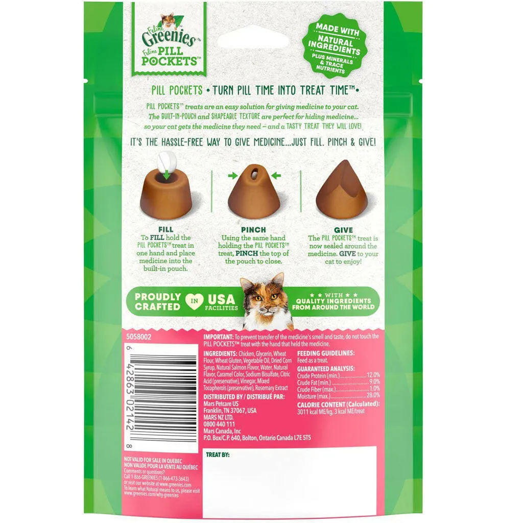 Greenies Feline Pill Pockets Salmon Flavor, 1.6-oz