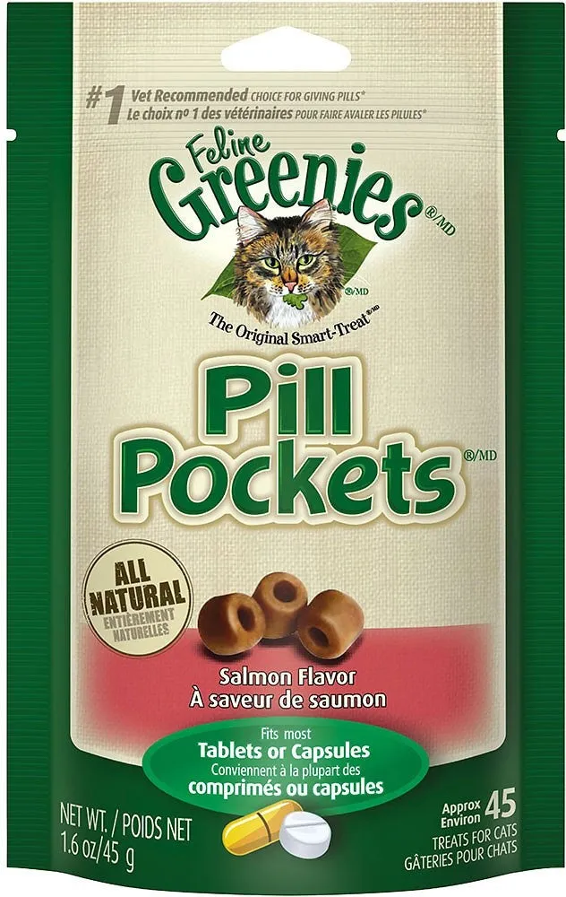 Greenies Pill Pockets Feline Salmon Flavor Cat Treats