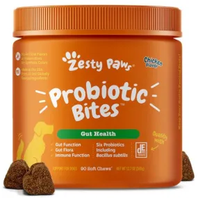 Gut Health Probiotic Bites - Probiotic Bites Chicken Flavor Soft Chews For Dogs - Jar