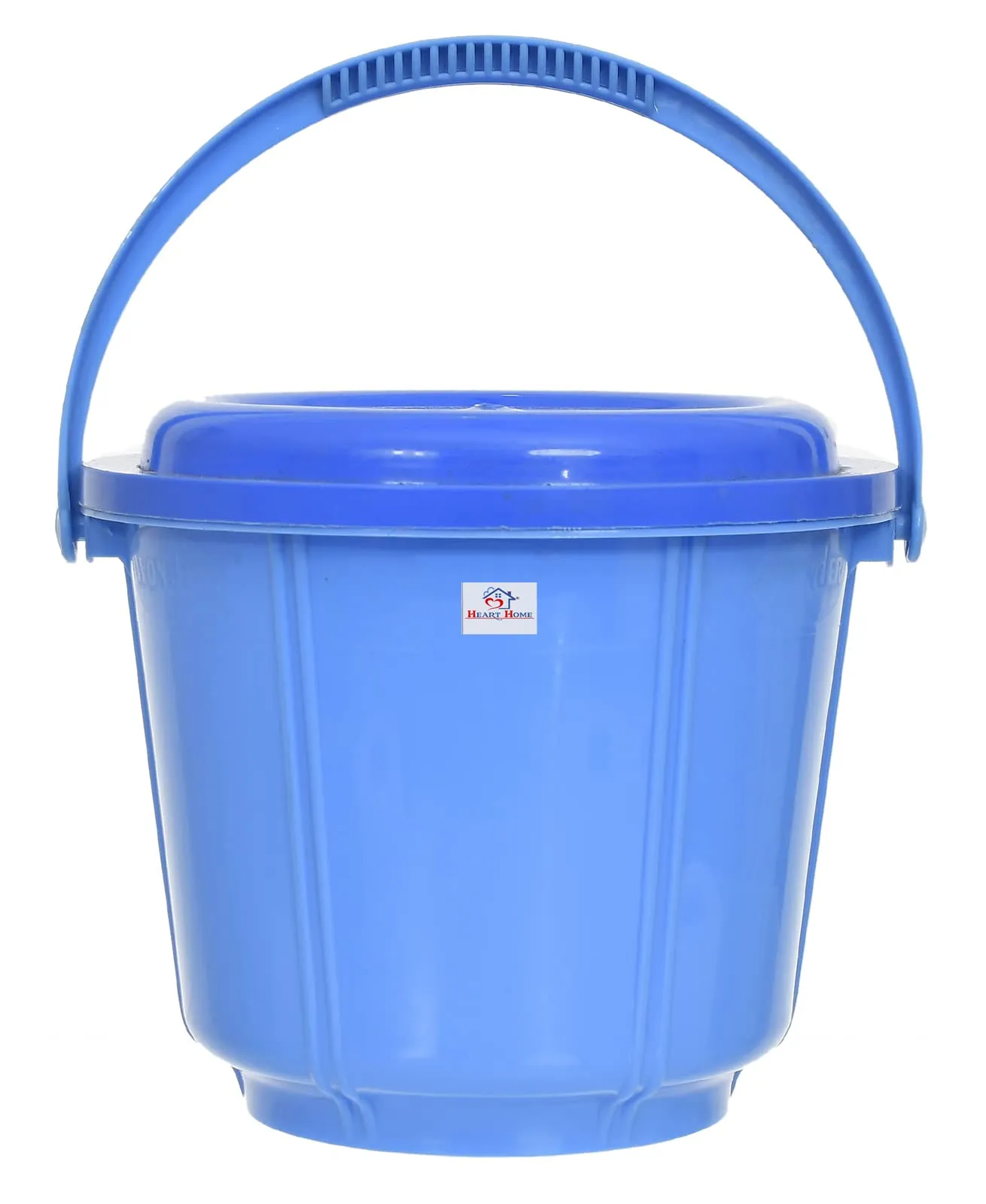 Heart Home Small Multiuses Plastic Kitchen & Pantry Storage Container/Bucket with Handle & Lid, 5 LTR.- Pack of 2 (Blue)-47HH01231