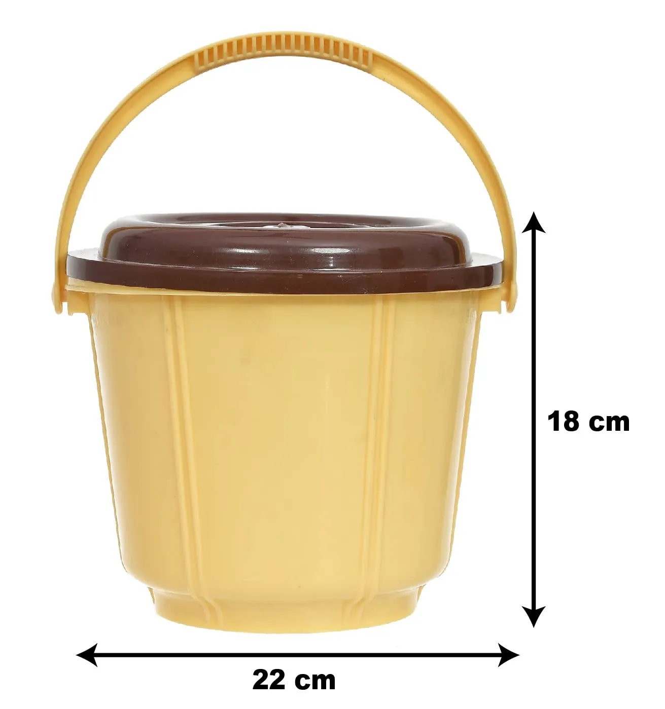 Heart Home Small Plastic Storage Container/Bucket for Store Flour, Rice, Sugar, Baking Supplies with Handle & Lid, 5 LTR. (Cream)-47HH01240