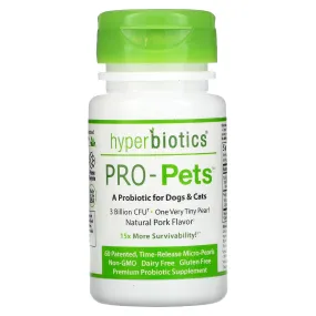 Hyperbiotics Probiotics for Dogs and Cats, Natural Pork, 60 Capsules