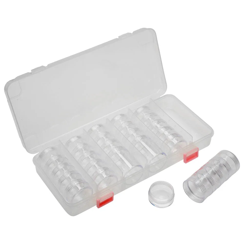 Keeper Stackers Storage Container with Round Stackable Bead Storage Containers Two Size Assortment, 28 Total Containers