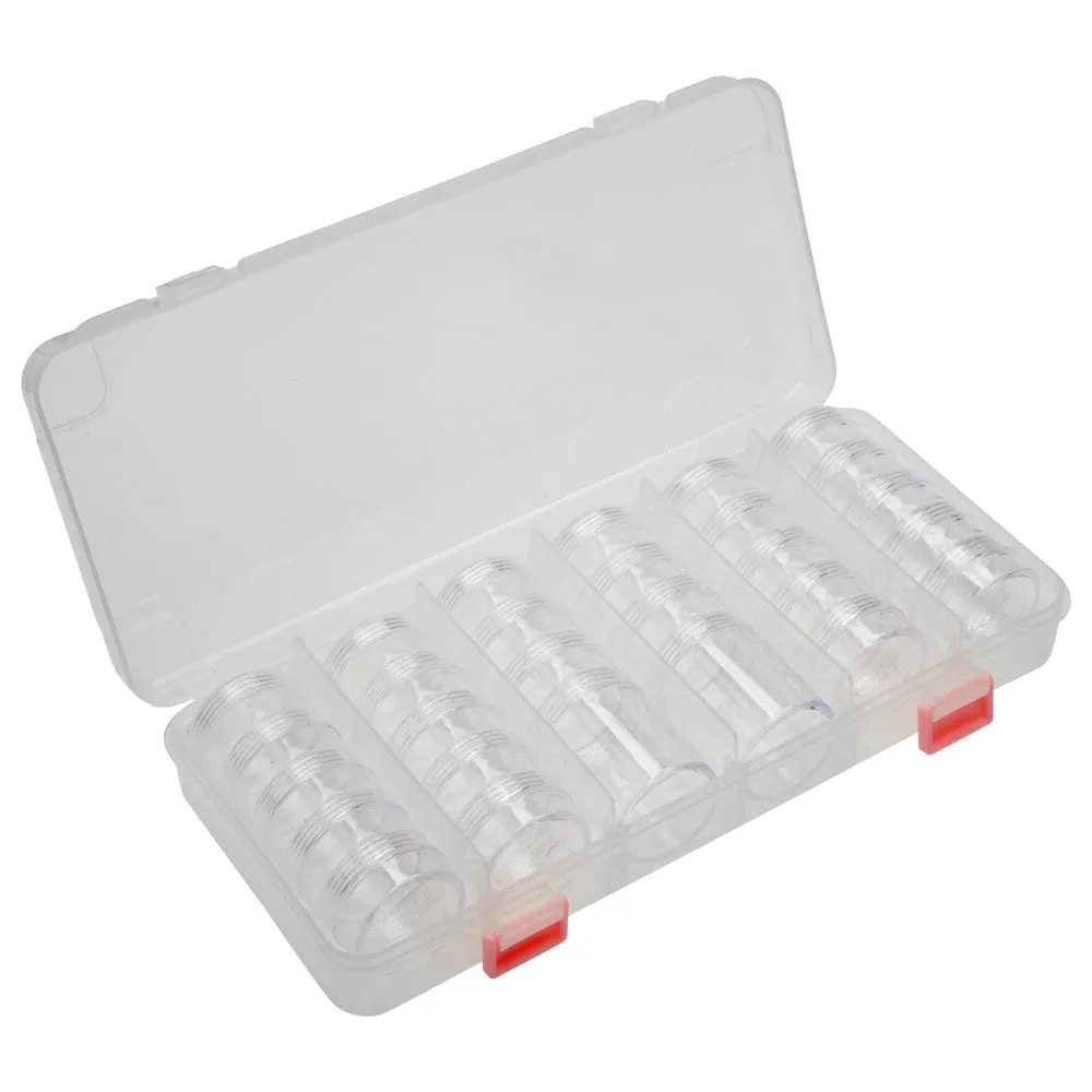 Keeper Stackers Storage Container with Round Stackable Bead Storage Containers Two Size Assortment, 28 Total Containers