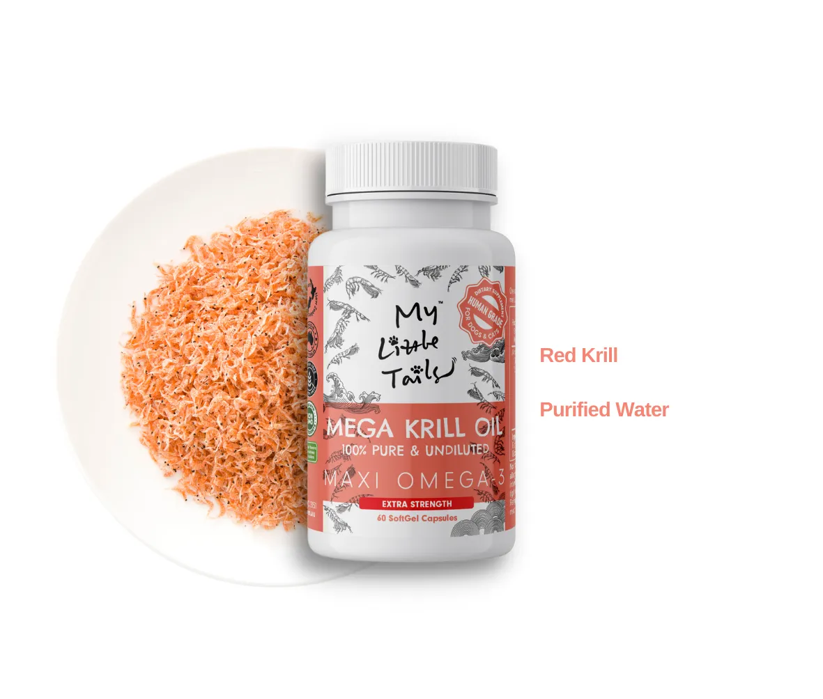 Krill Oil for Dogs & Cats - Maxi Omega-3 SoftGel with HUMAN GRADE