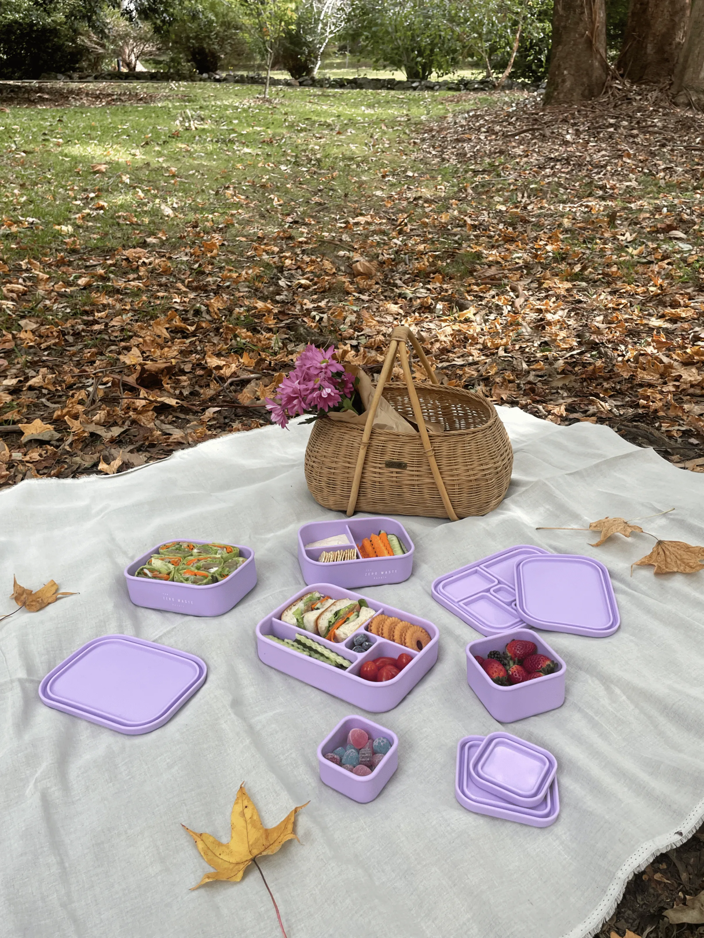 Lilac Rectangle Silicone Container