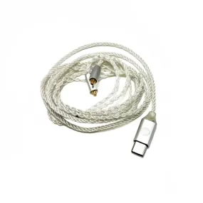 Lyss Braided OFC Silver MMCX to USB-C In-Ear Monitor Upgrade Cable