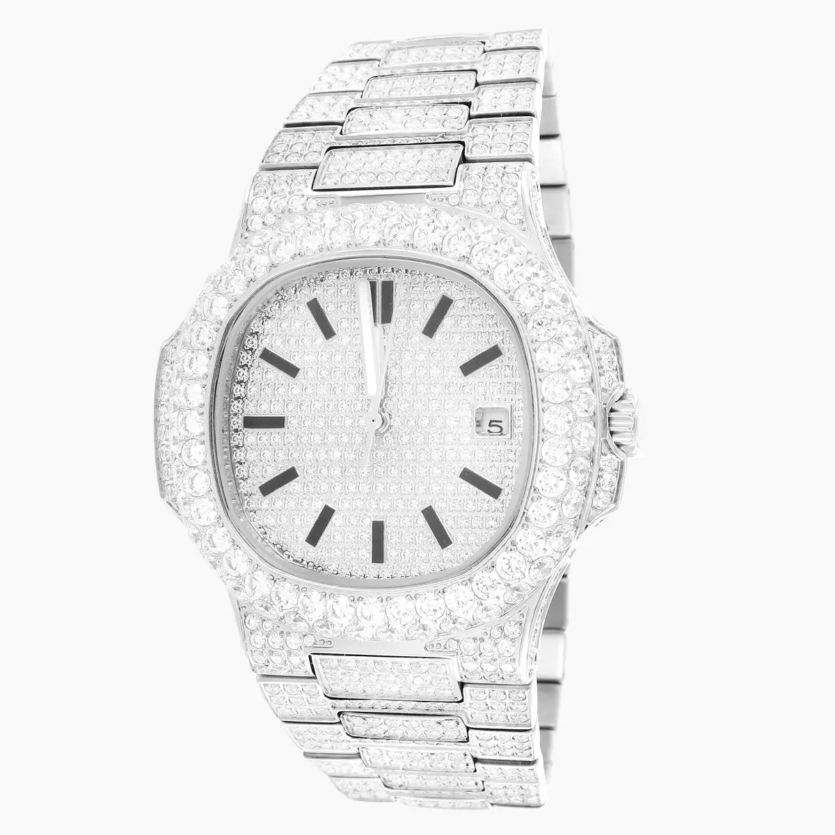 Moissanite 19.0ct Solitaire Bezel Presidential Watch
