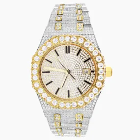 Moissanite Diamond Bezel Two Tone Watch