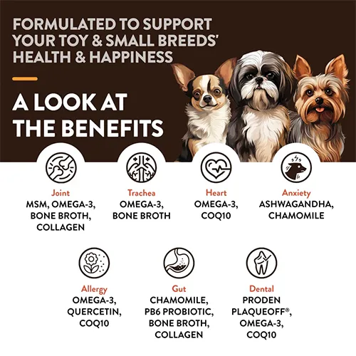 NaturVet® Breed Specific Soft Dental Chew Bag Toy & Small Breed 60ct
