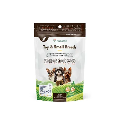 NaturVet® Breed Specific Soft Dental Chew Bag Toy & Small Breed 60ct