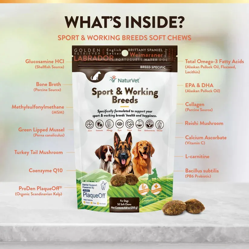 Naturvet Breed Specific Sport & Working Breed Dogs (50 Count)