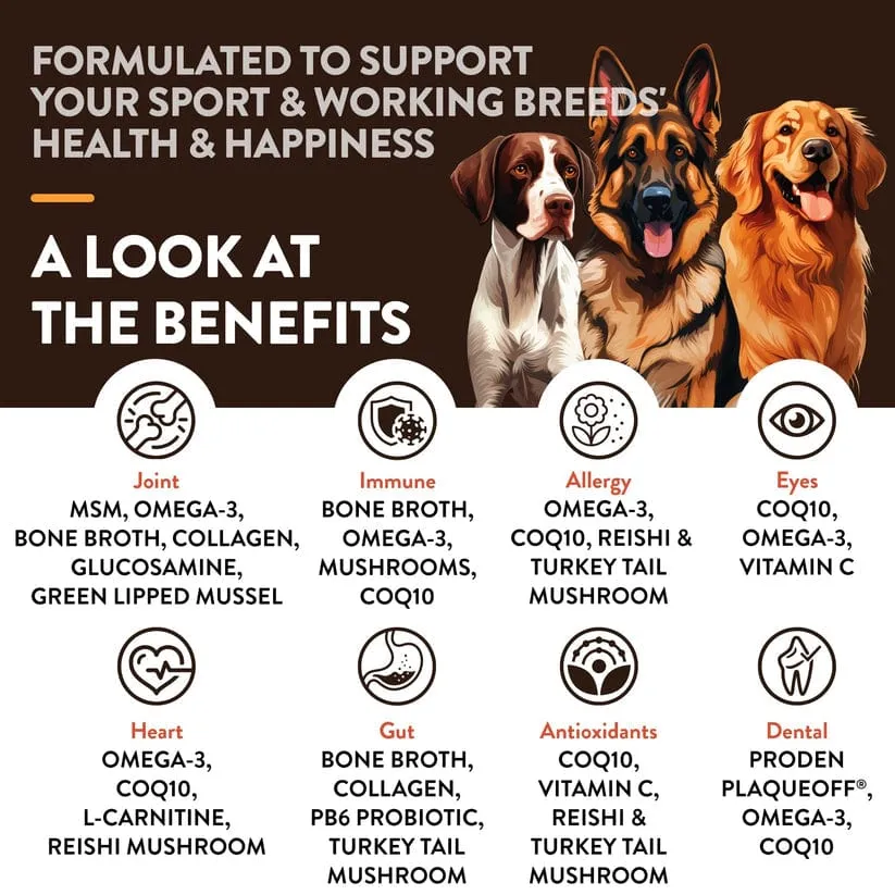 NaturVet Breed Specific Sport & Working Breeds Soft Chews for Dogs