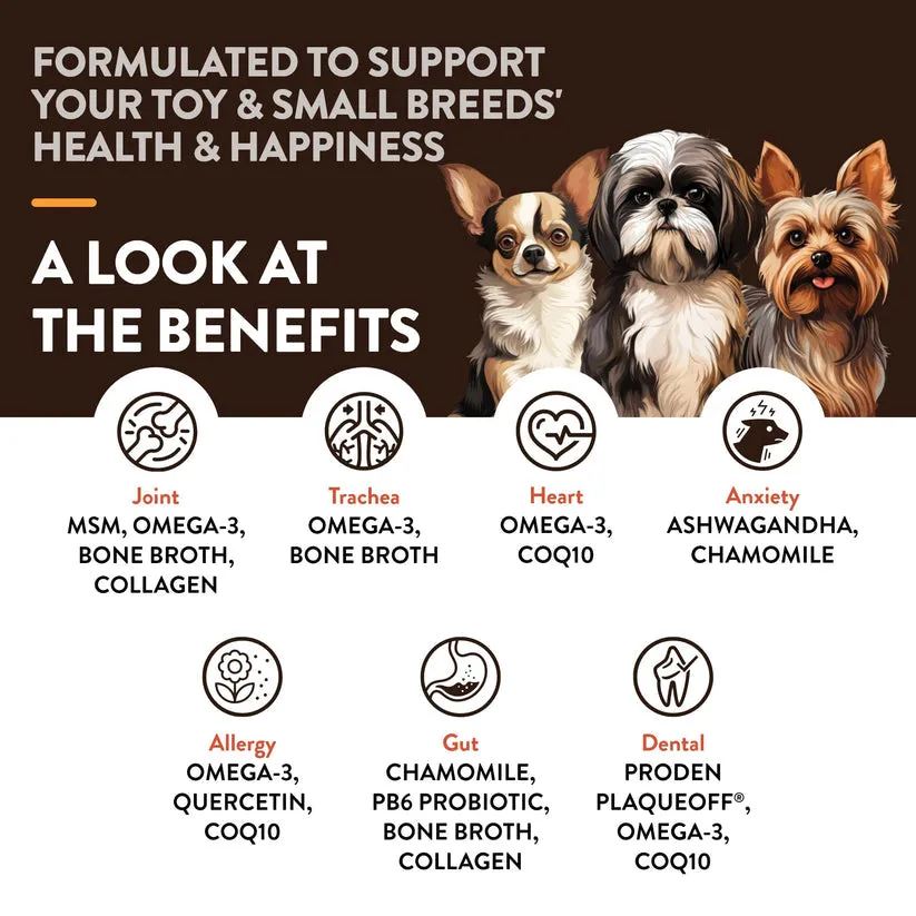NaturVet Breed Specific Toy & Small Breeds Soft Chews for Dogs