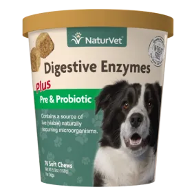 NaturVet - Digestive Enzymes Soft Chew with Prebiotics & Probiotics (For Dogs)