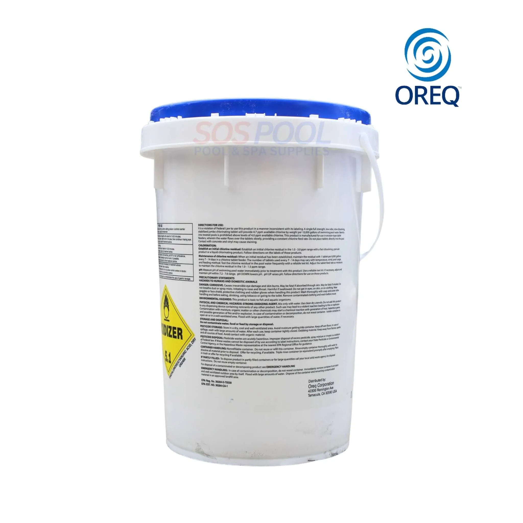 Oreq ClearView 3” Chlorine Tablets | 50 lbs. | 99% TriChlor | CVTL050U | TAB50