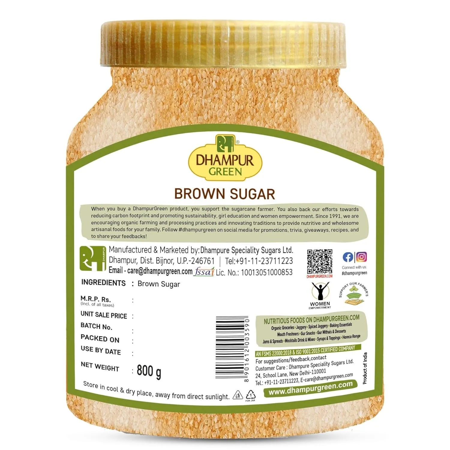 Organic Brown Sugar 800gm